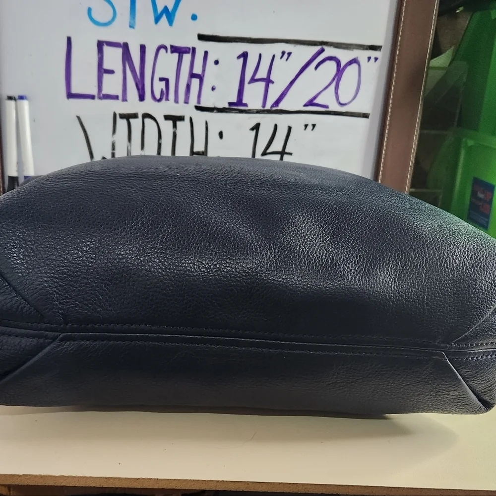 Michael Kors rich blue pebbled leather Bedford hobo‎ bag gold hardware